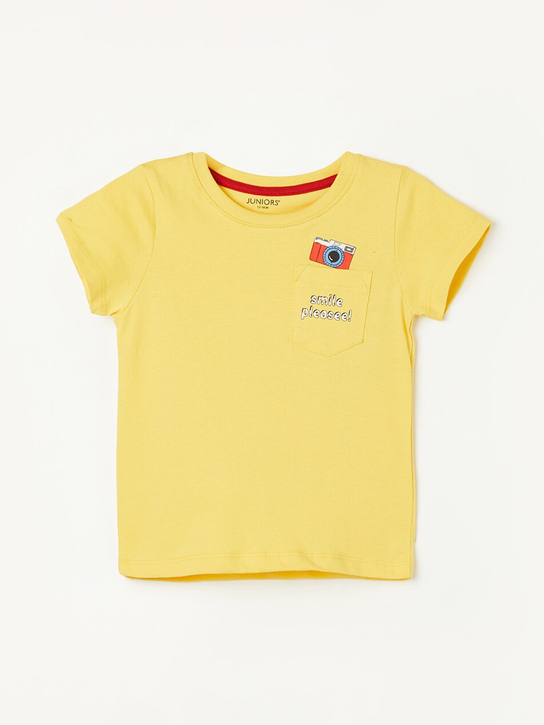 Juniors by Lifestyle Boys Round Neck Pure Cotton T-shirt, Yellow
