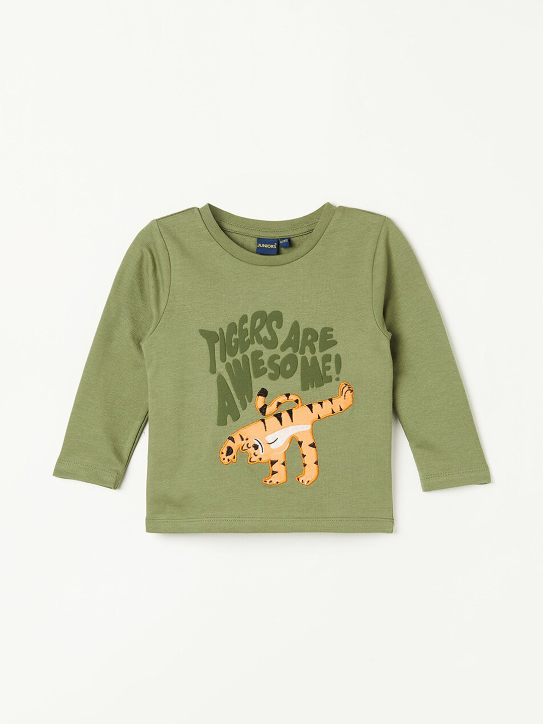 

Juniors by Lifestyle Boys Graphic Printed Pure Cotton T-shirt, Olive