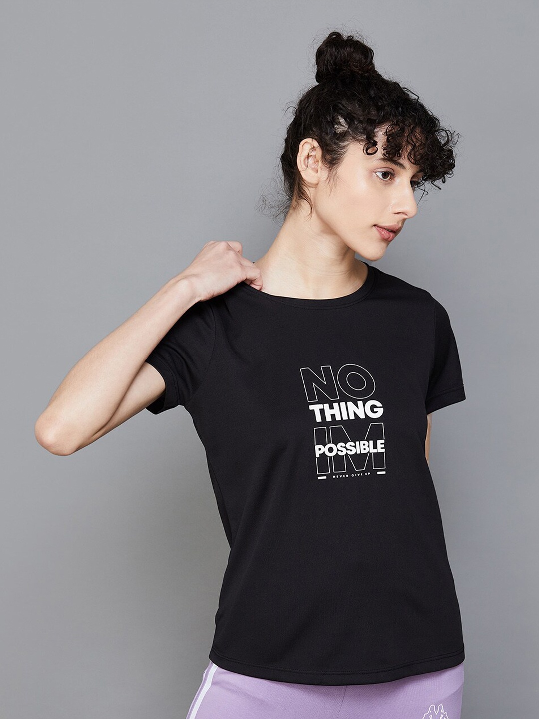 

Kappa Typography Printed T-Shirt, Black