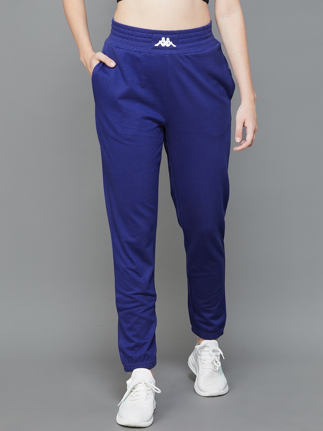 

Kappa Women Mid-Rise Pure Cotton Sports Joggers, Blue