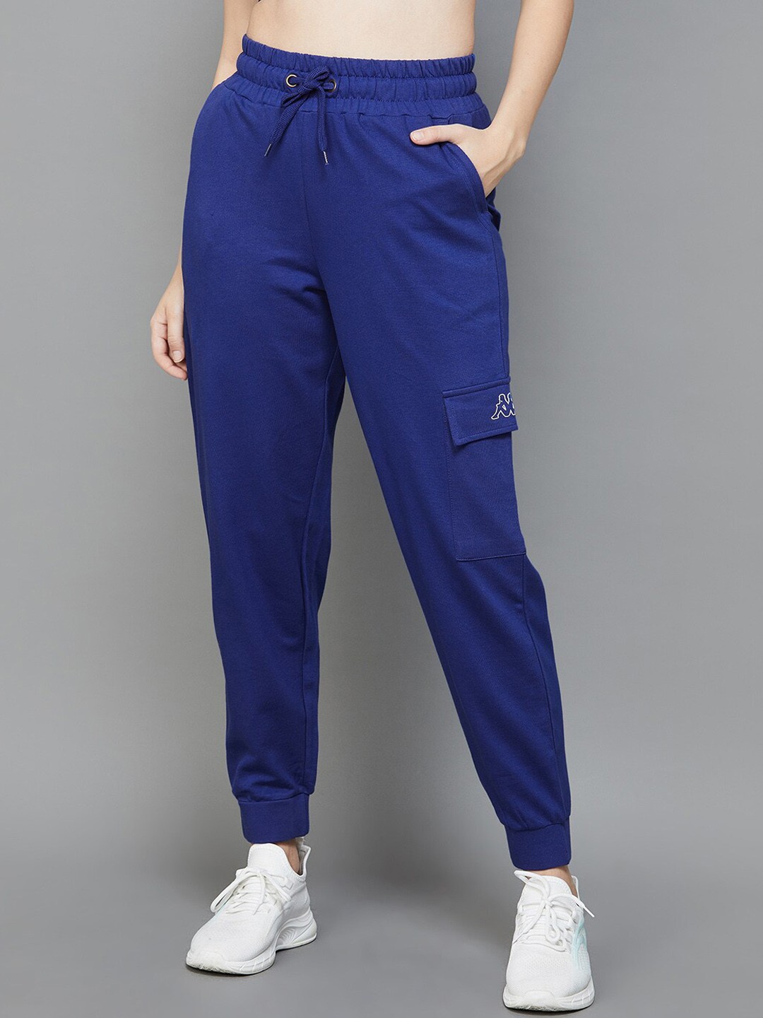 

Kappa Women Mid-Rise Pure Cotton Sports Joggers, Blue