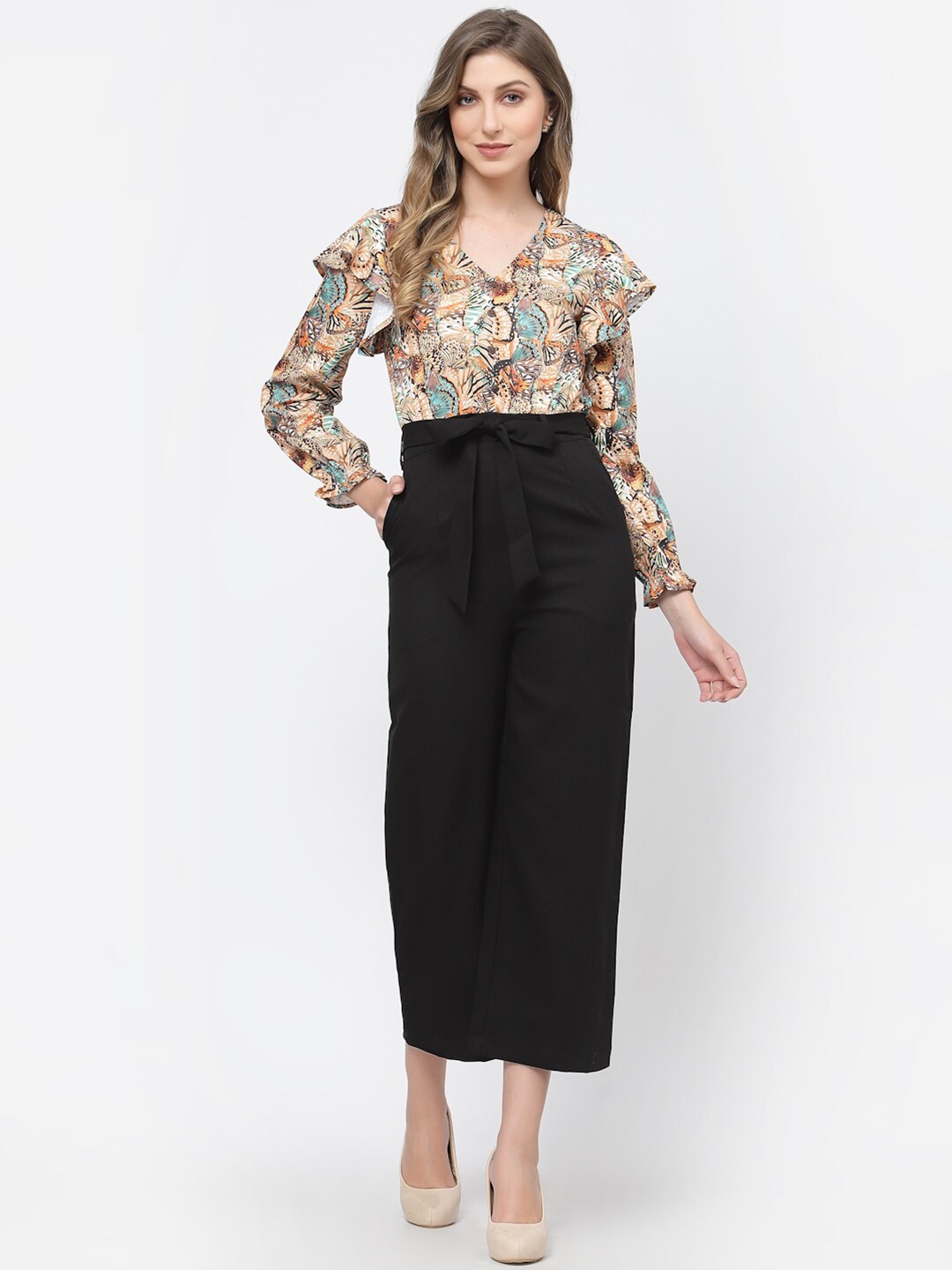 

BELAVINE Printed Basic Jumpsuit, Nude