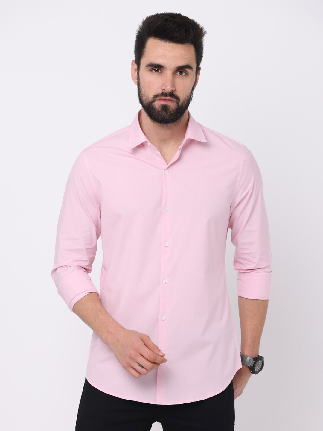 

FLY 69 Premium Slim Fit Pure Cotton Casual Shirt, Pink