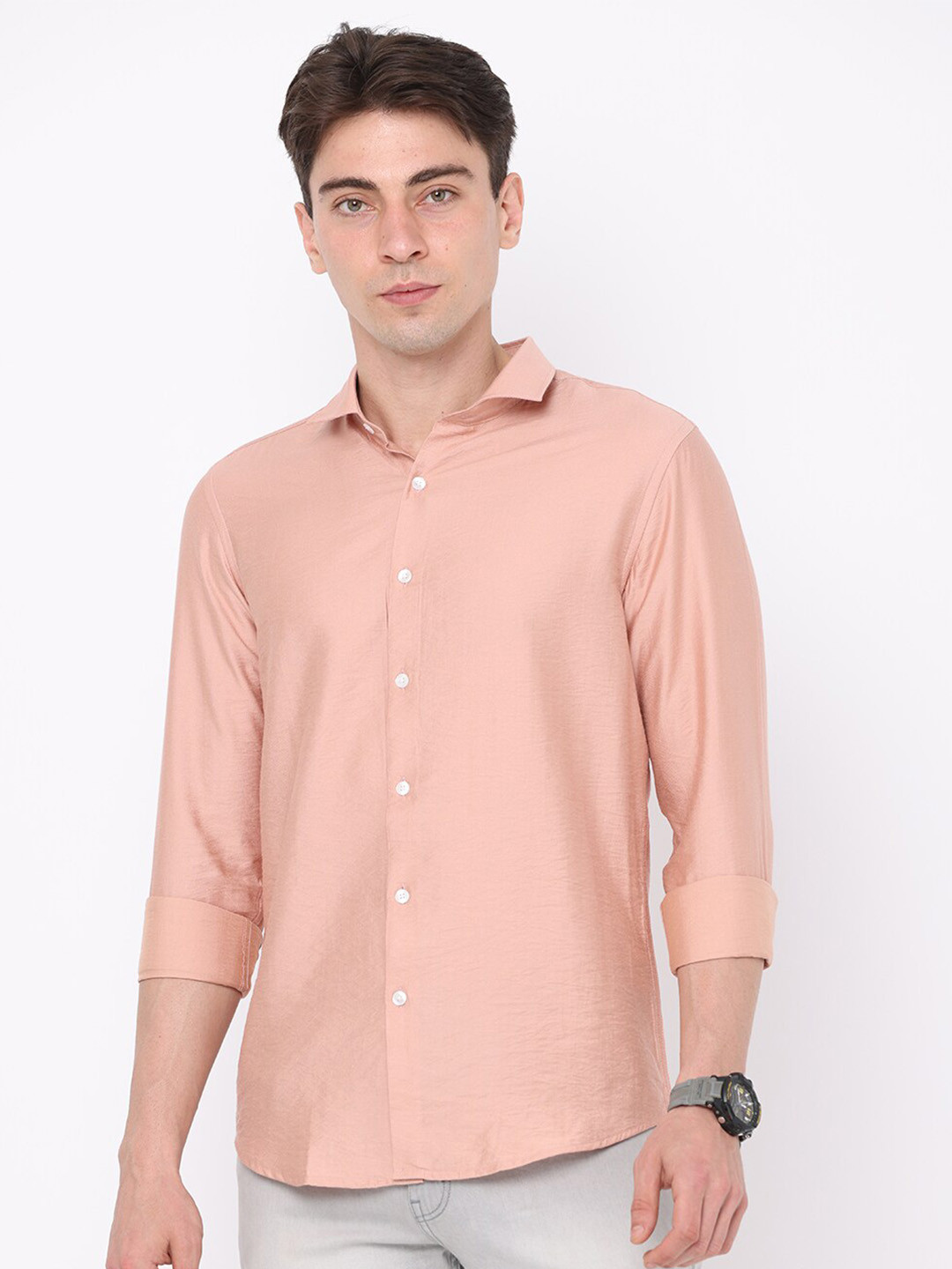 

FLY 69 Premium Slim Fit Pure Cotton Casual Shirt, Pink