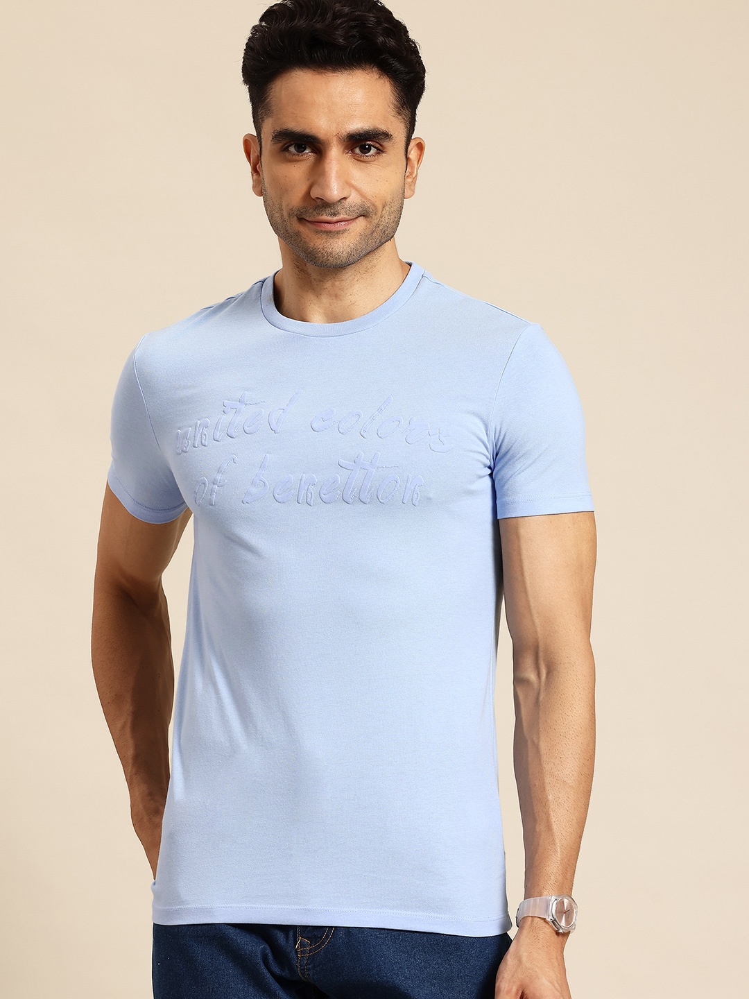 

United Colors of Benetton High IQ Printed T-shirt, Blue