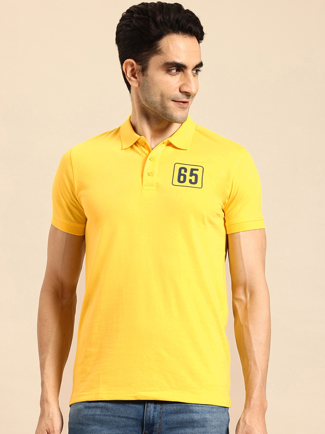 United Colors of Benetton High IQ Polo Collar T-shirt, Yellow
