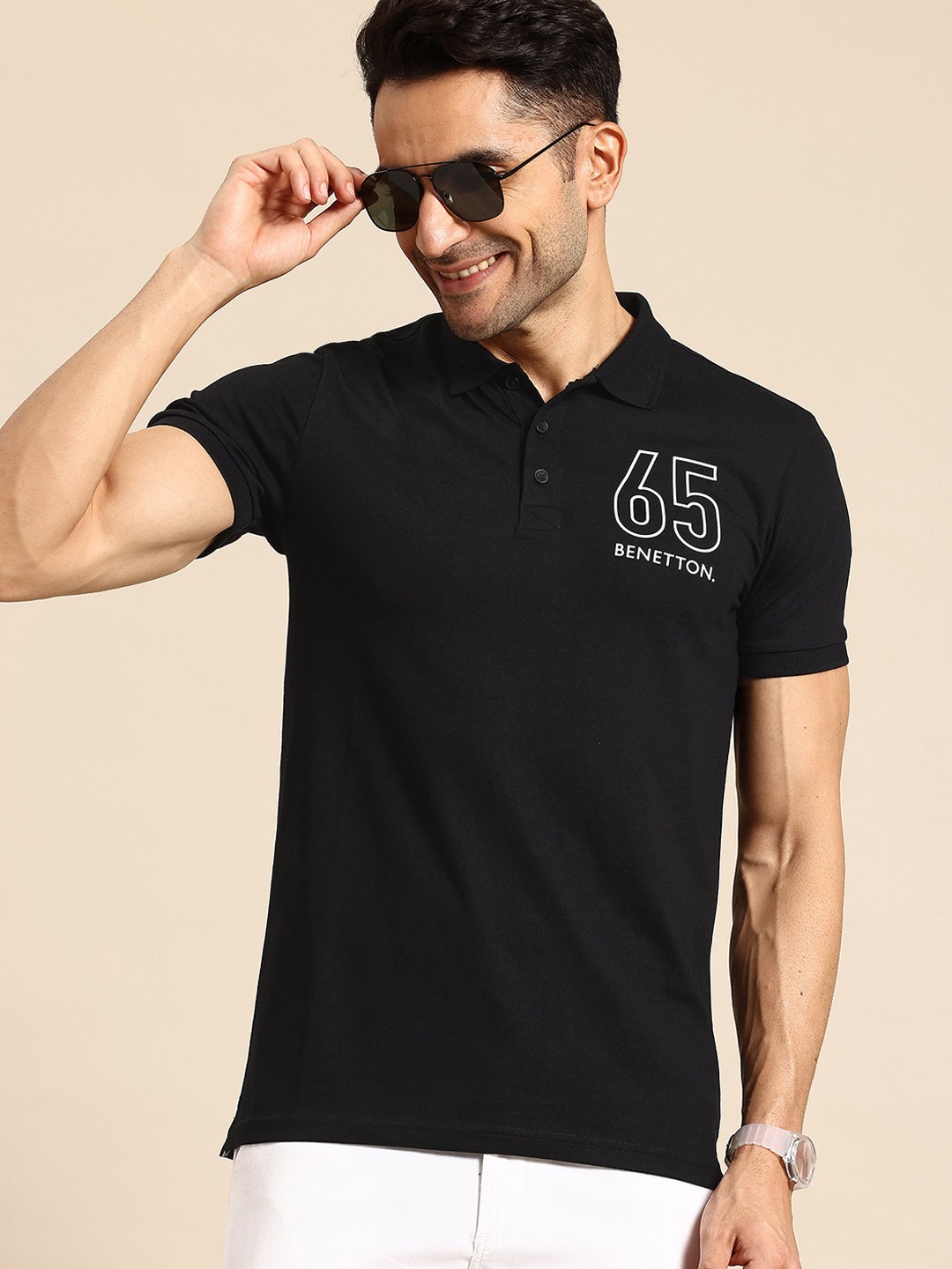 

United Colors of Benetton Polo Collar T-shirt, Black