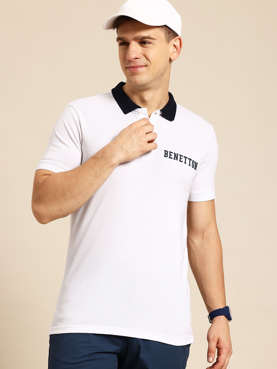 United Colors of Benetton Polo Collar T-shirt, White