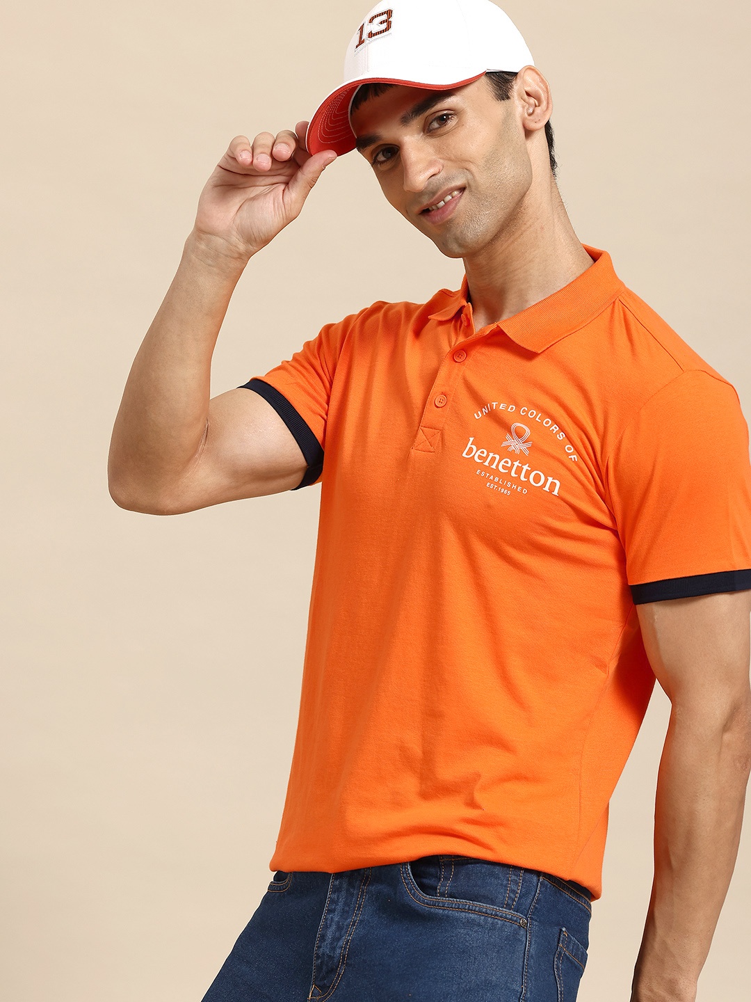 

United Colors of Benetton Polo Collar T-shirt, Orange