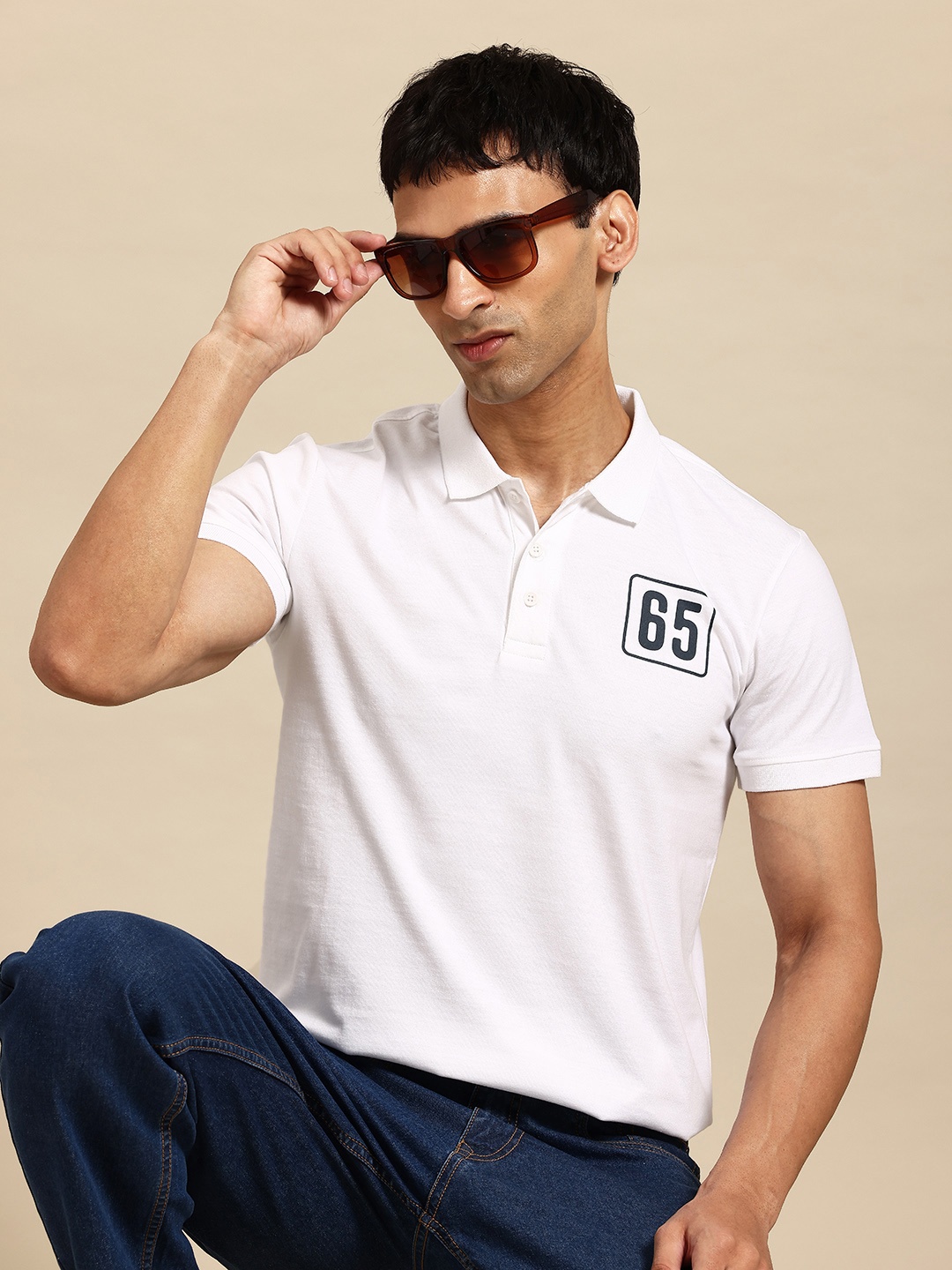 United Colors of Benetton Regular Fit Polo Collar T-shirt, White