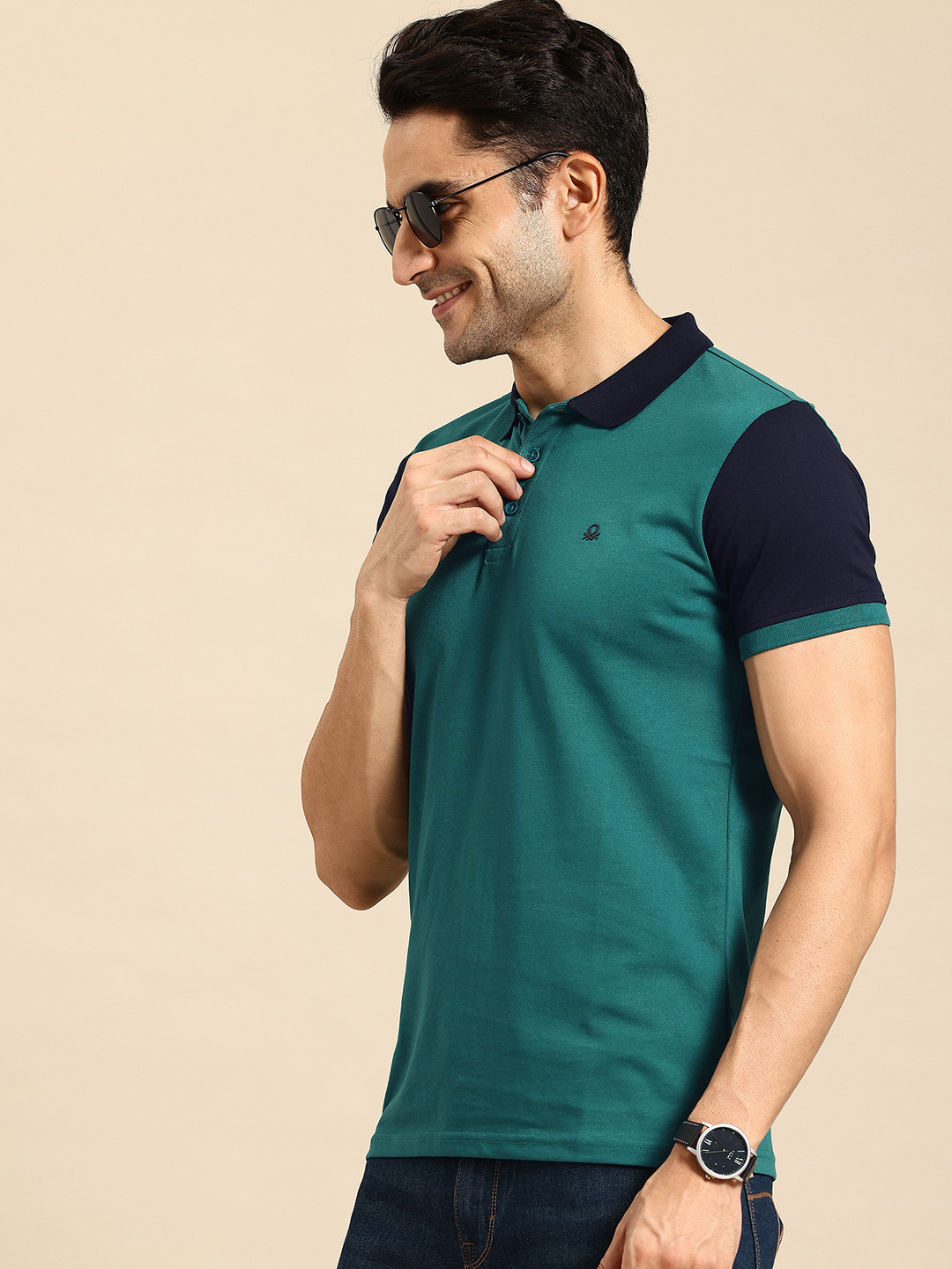 

United Colors of Benetton Polo Collar T-shirt, Teal