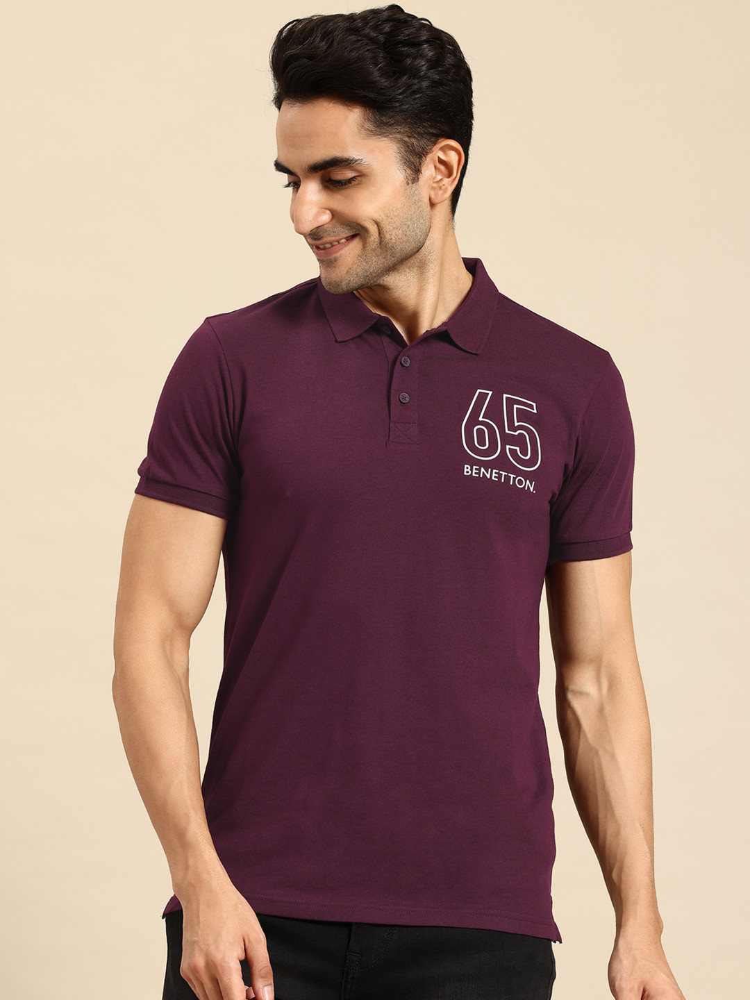 

United Colors of Benetton Polo Collar T-shirt, Burgundy