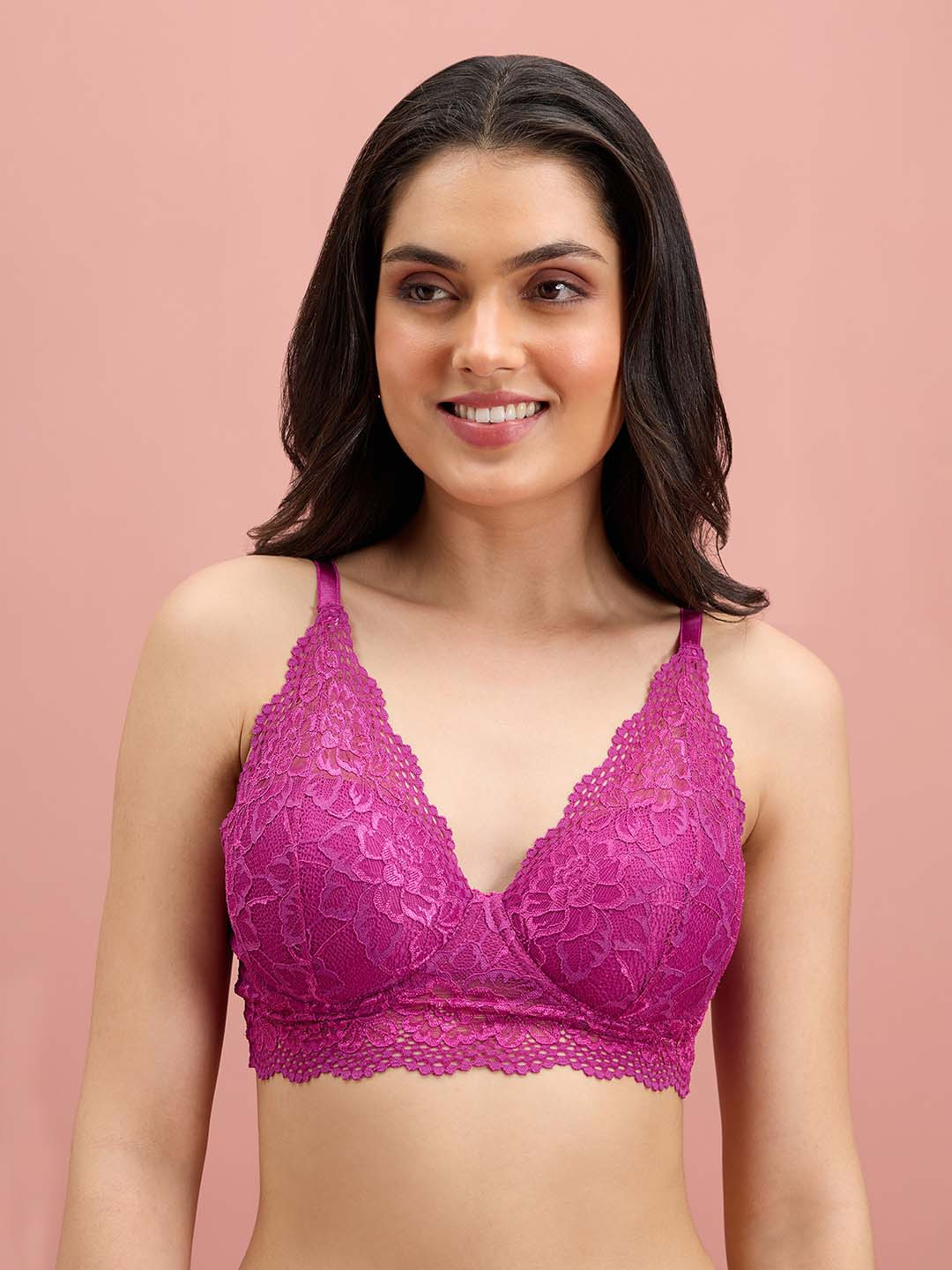 

Nykd Floral Bra Full Coverage, Purple