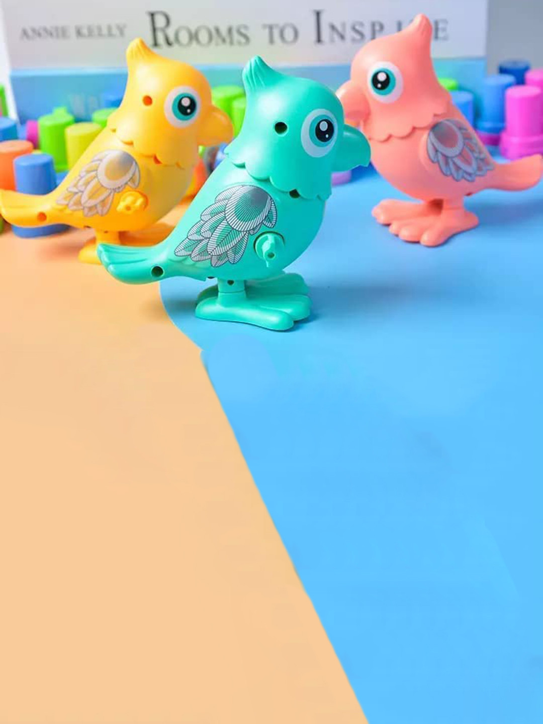 

ADKD Pack Of 3 Key Wind Up Bird Toys, Green