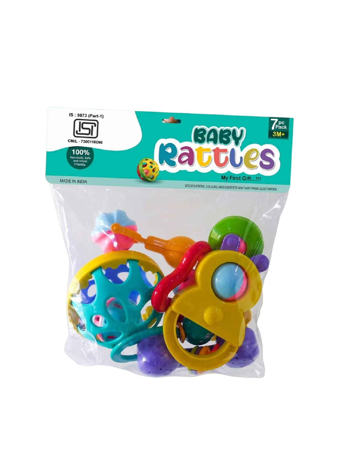 

ADKD Infants Pack Of 7 Baby Rattle Set, Blue