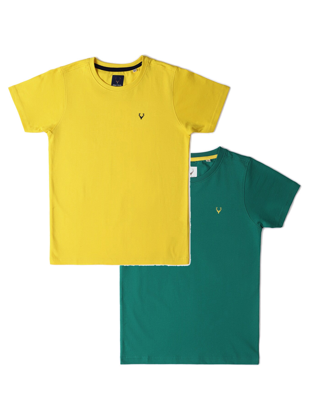 

Allen Solly Junior Boys Pack of 2 Round Neck Short Sleeves Cotton Regular T-shirt, Yellow