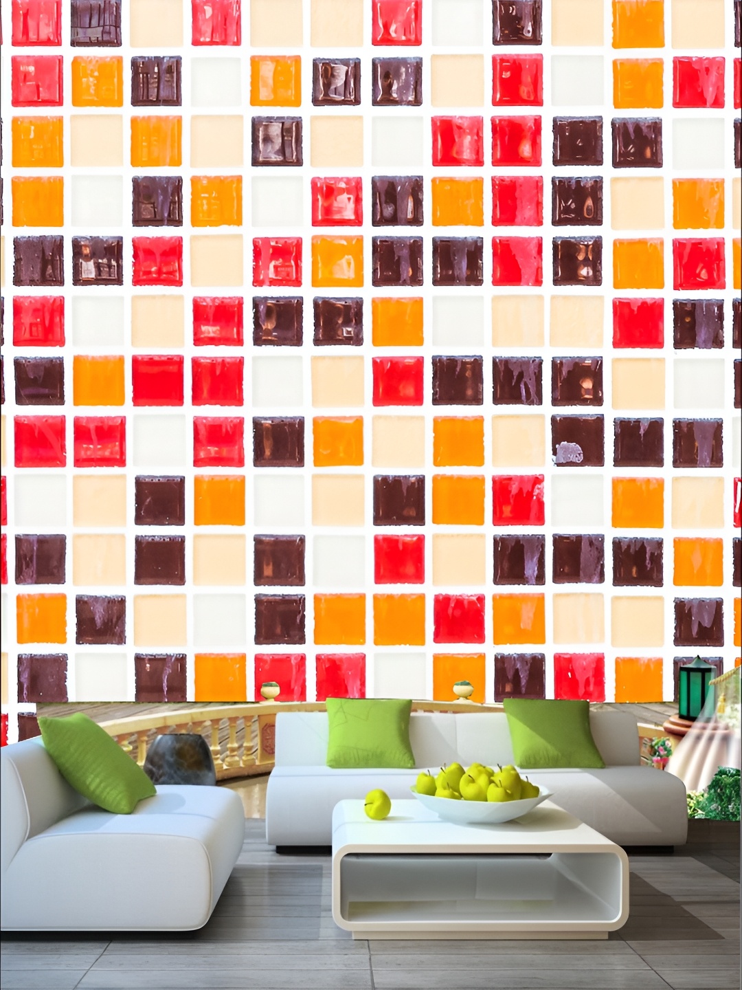 

KSHIRSA Beige & Brown Printed Self Adhesive Removable Laminated Wallpaper