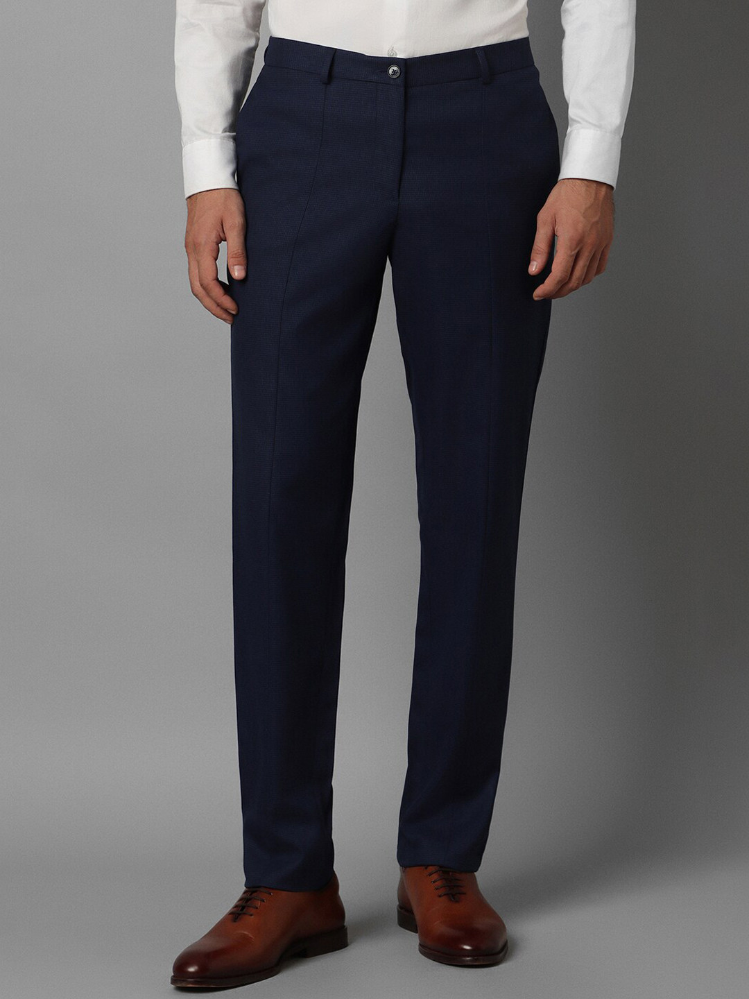 

Louis Philippe Men Slim Fit Formal Trousers, Navy blue