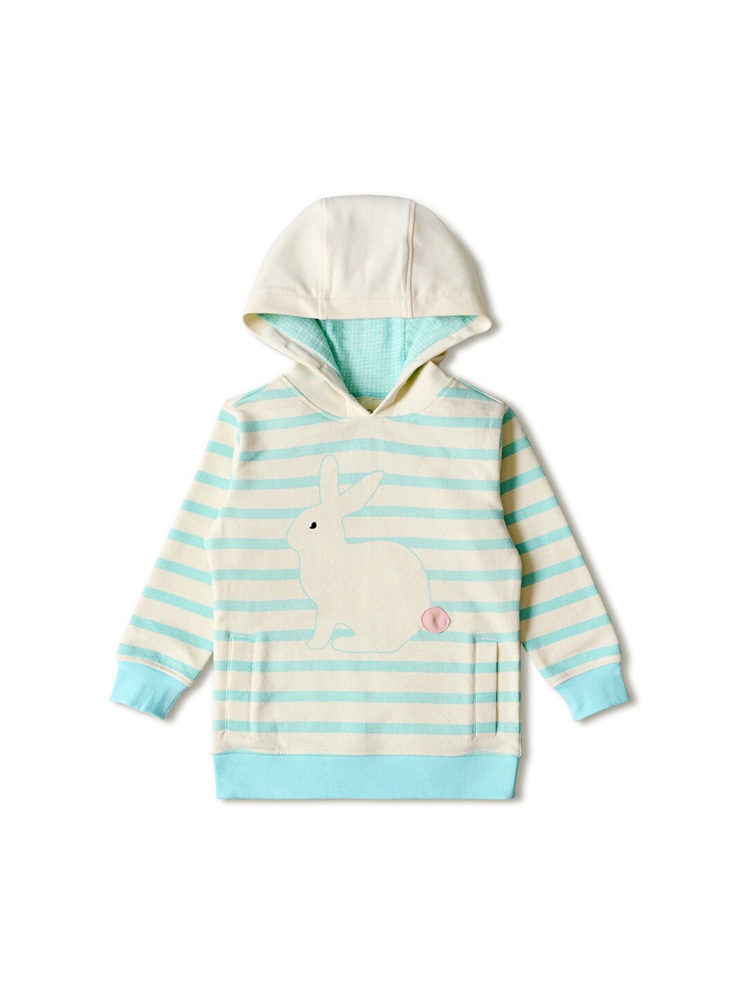 

INCLUD Infants Striped Pure Cotton Terry Hood Pullover Sweatshirt, Blue