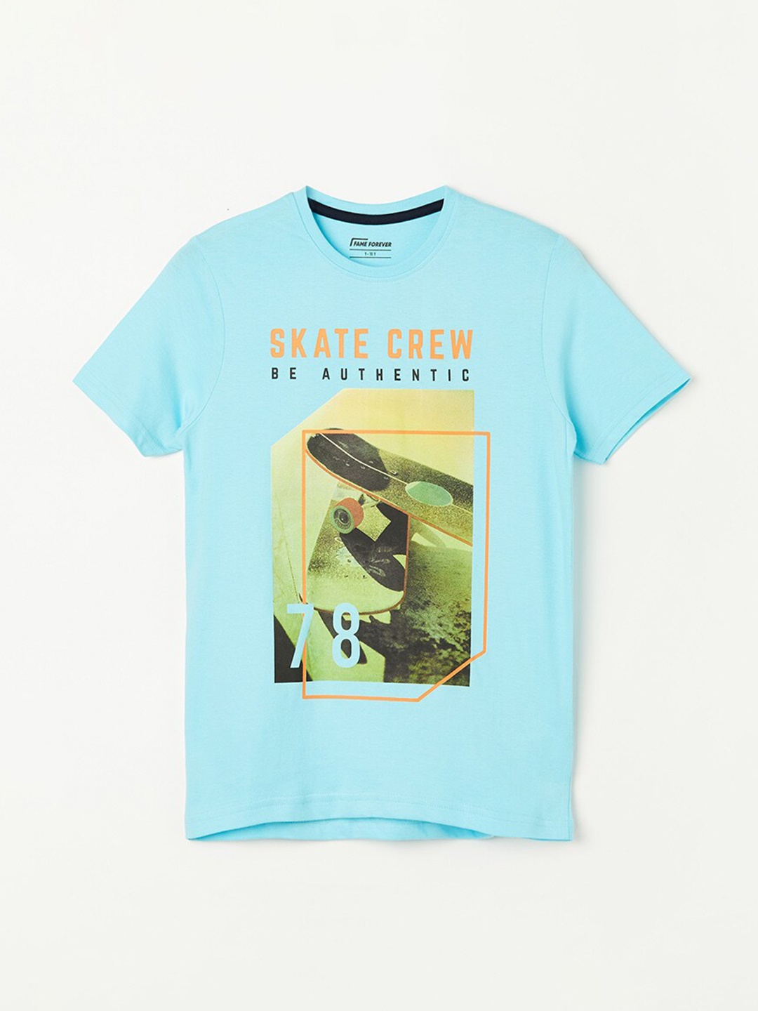 

Fame Forever by Lifestyle Boys Graphic Printed Pure Cotton T-shirt, Blue