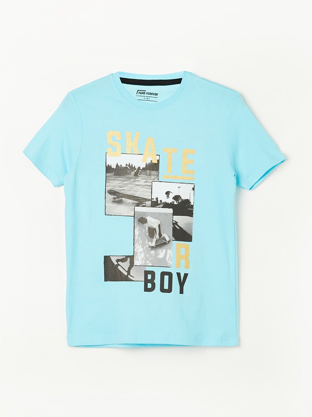 

Fame Forever by Lifestyle Boys Graphic Printed Round Neck Pure Cotton T-shirt, Blue