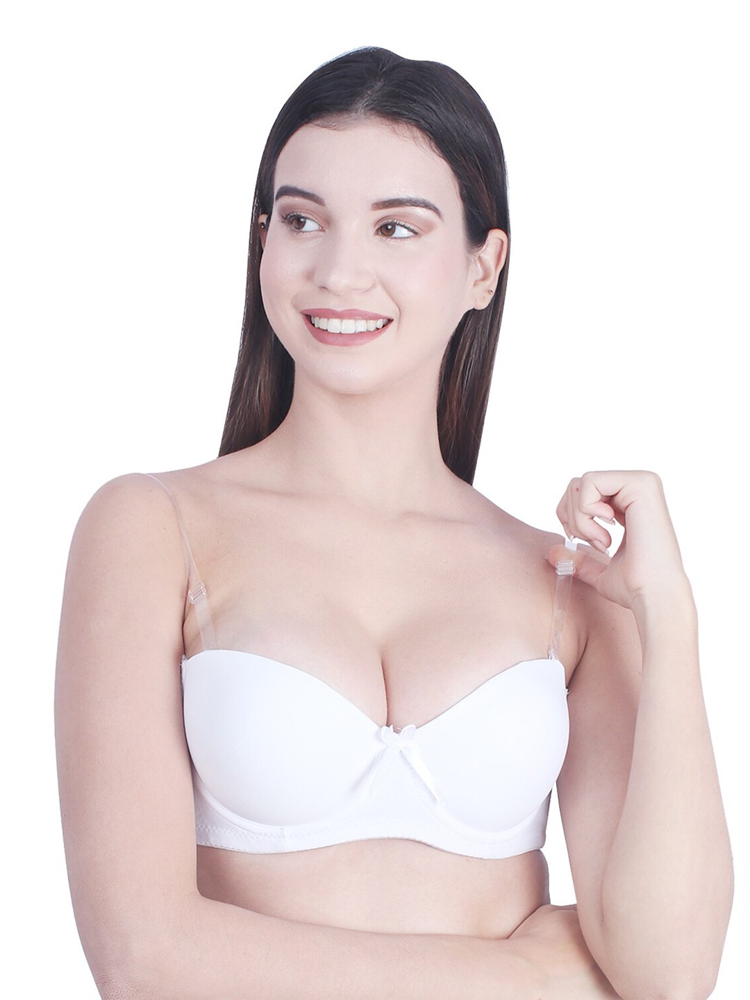 

BRACHY Medium Coverage Underwired Heavily Padded Balconette Bra With All Day Comfort, White