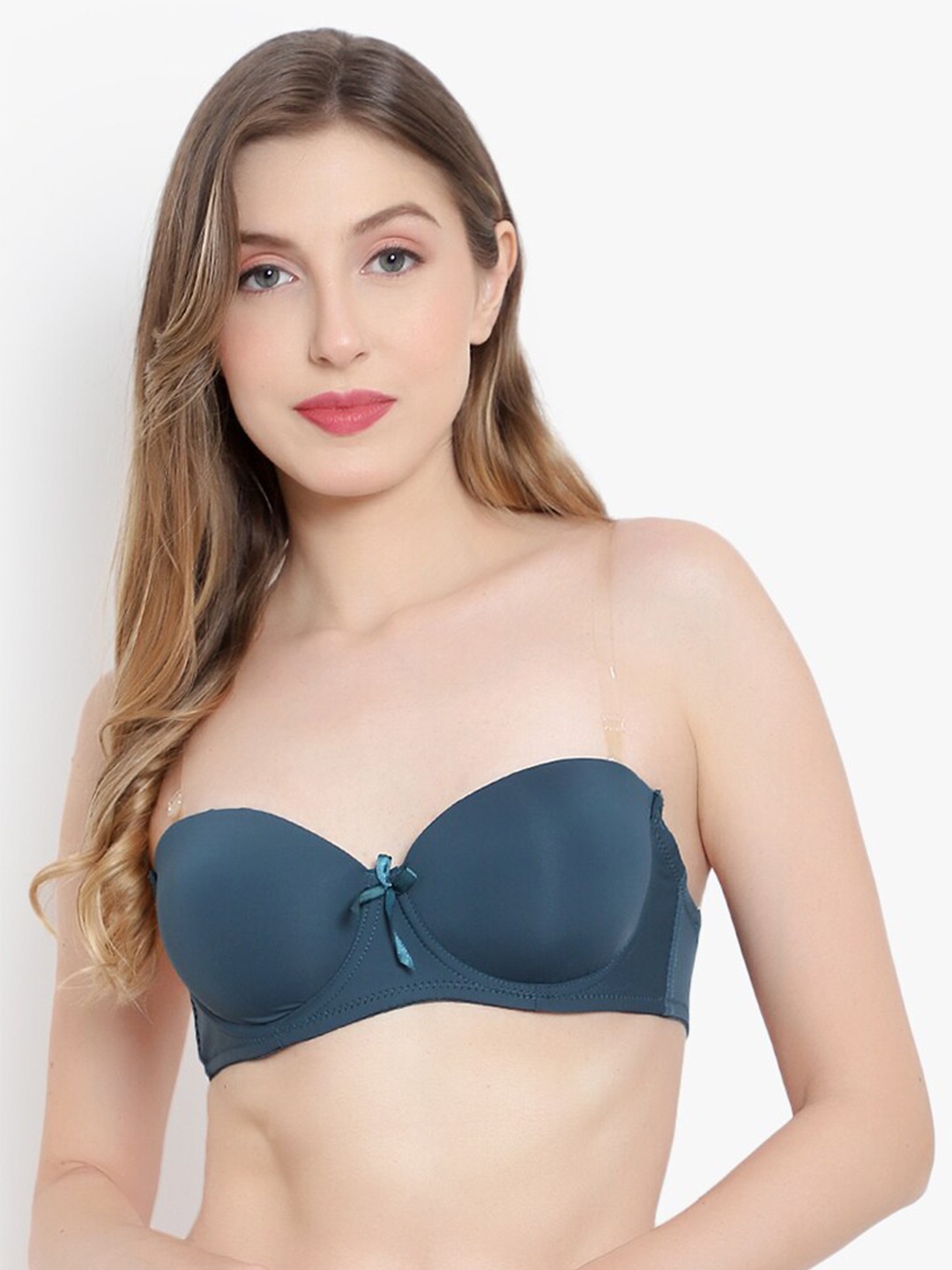 

BRACHY Medium Coverage Underwired Heavily Padded Balconette Bra With All Day Comfort, Teal