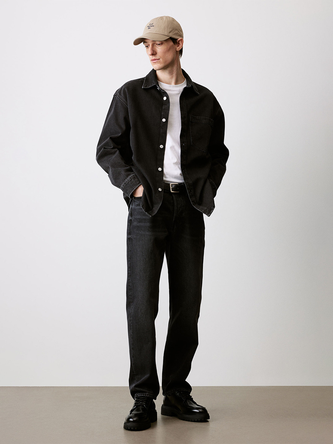 

H&M Regular Fit Denim Overshirt, Black