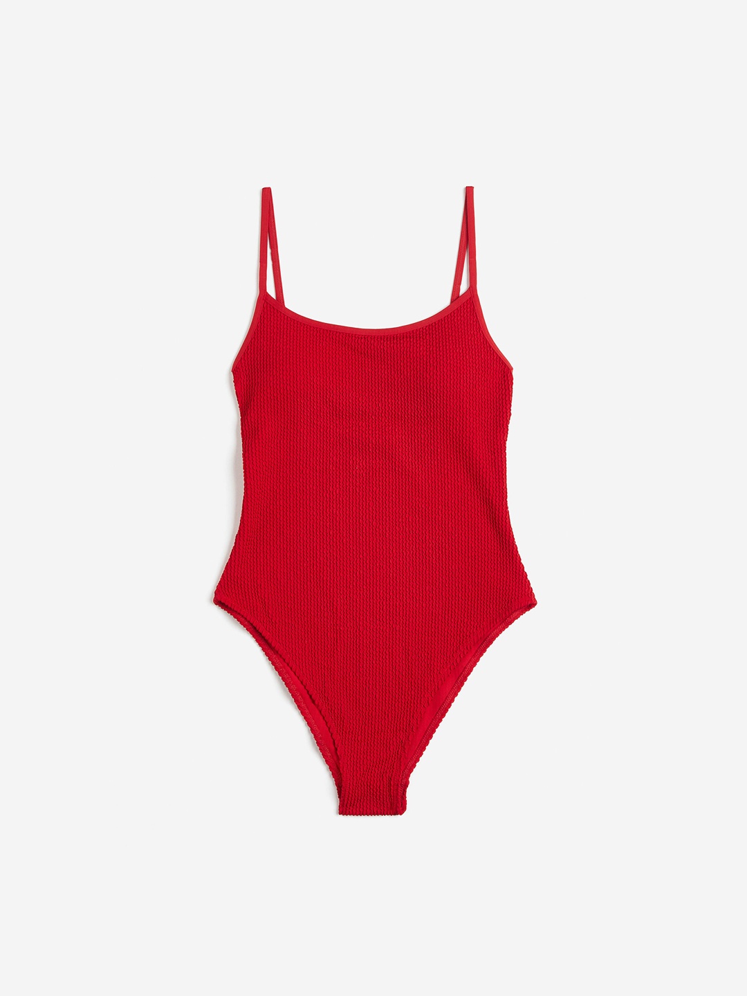 

H&M Padded Cup High-Leg Swim Bodysuit, Red