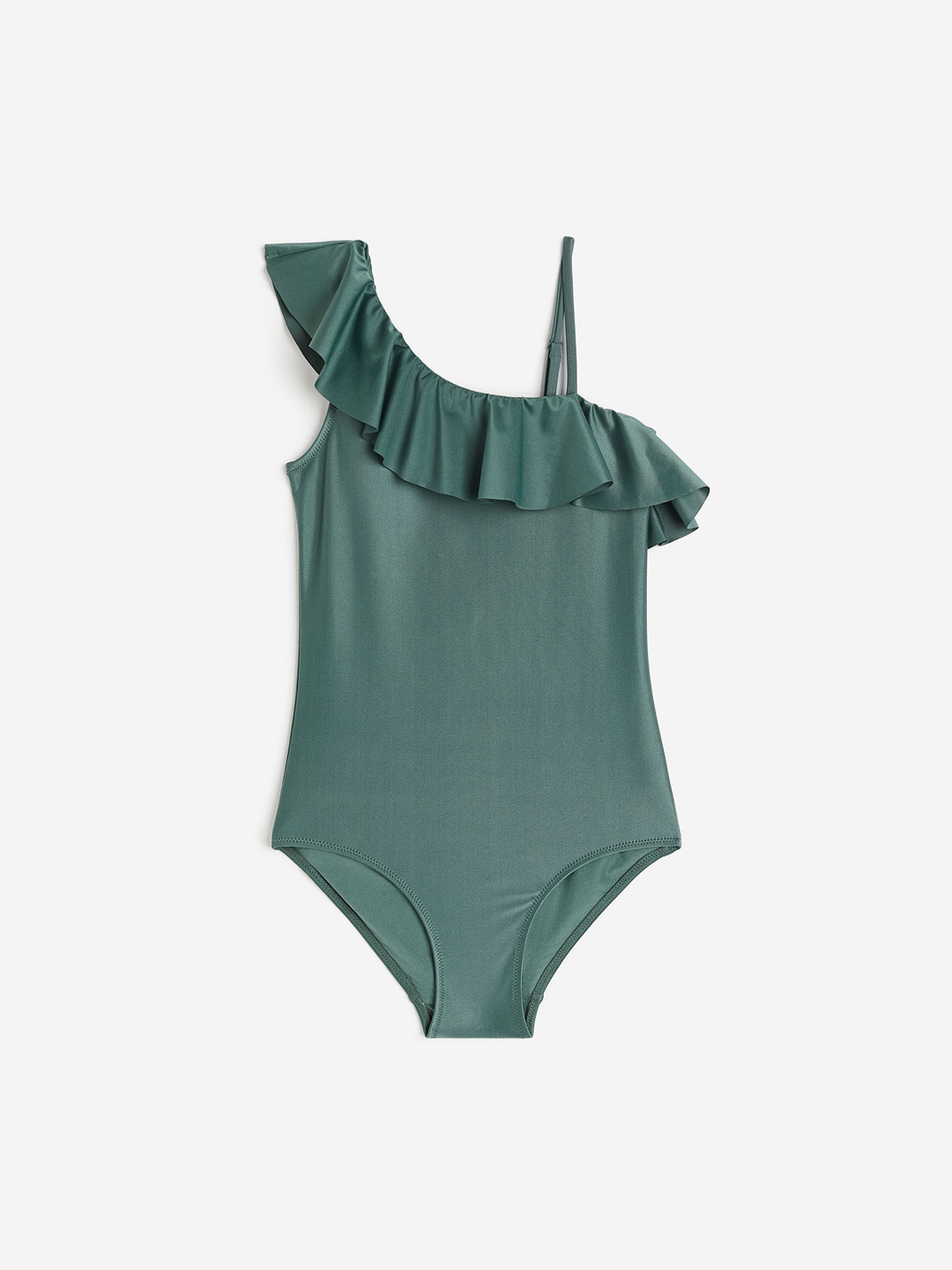 

H&M Girls One-Shoulder Swimsuit, Green