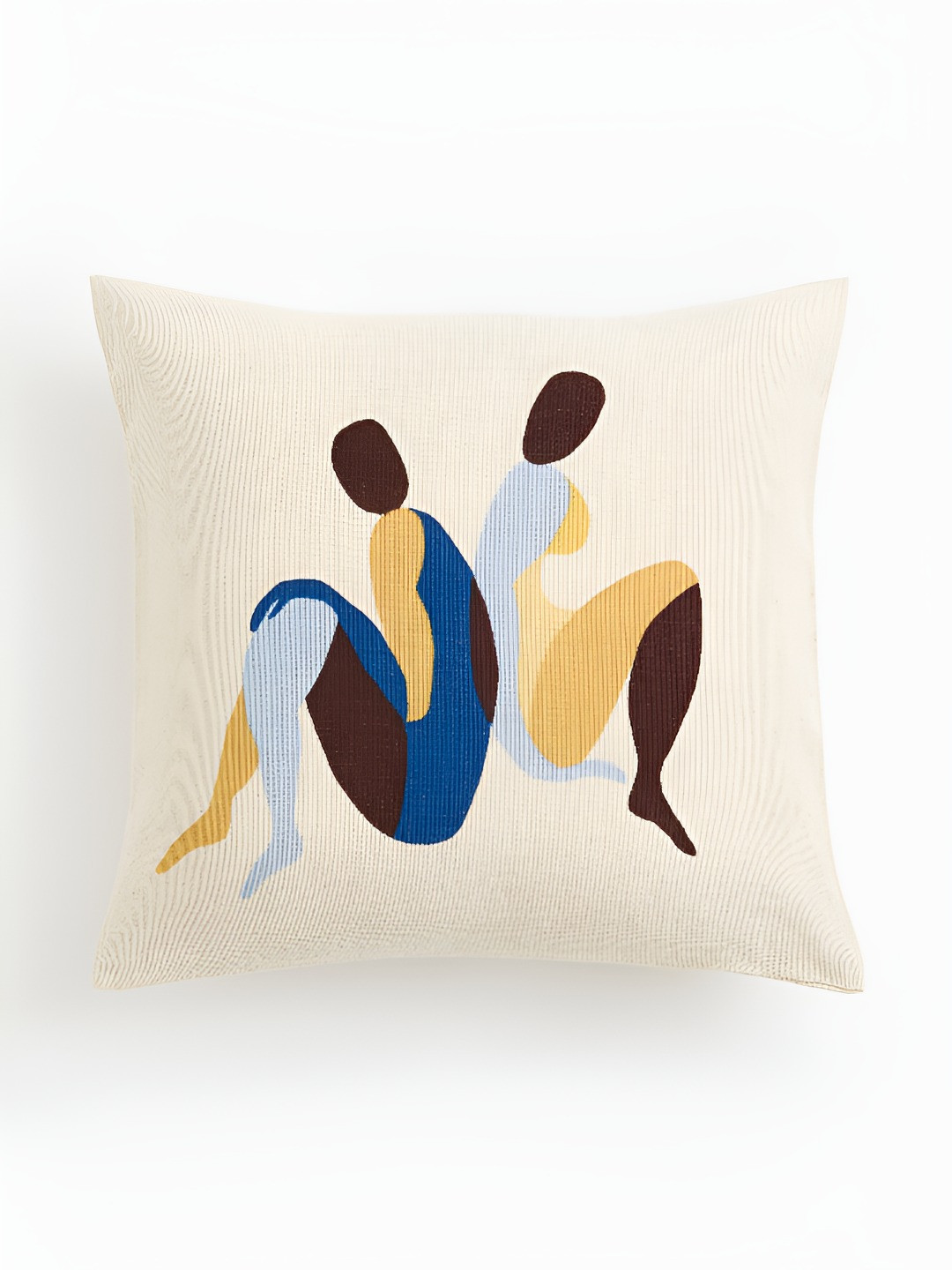 

H&M Blue & Beige Cotton Canvas Cushion Cover
