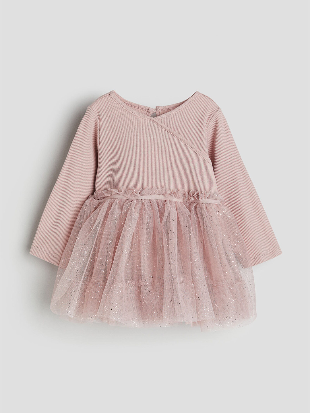 

H&M Girls Tulle-Skirt Cotton Dress, Pink