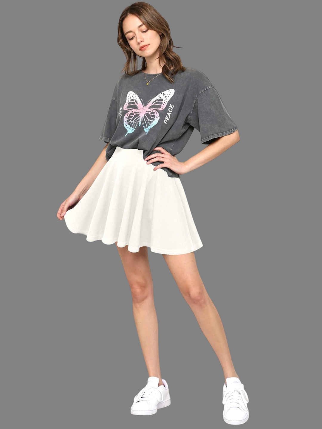 

BAESD A-Line Skirt With Attached Shorts, White