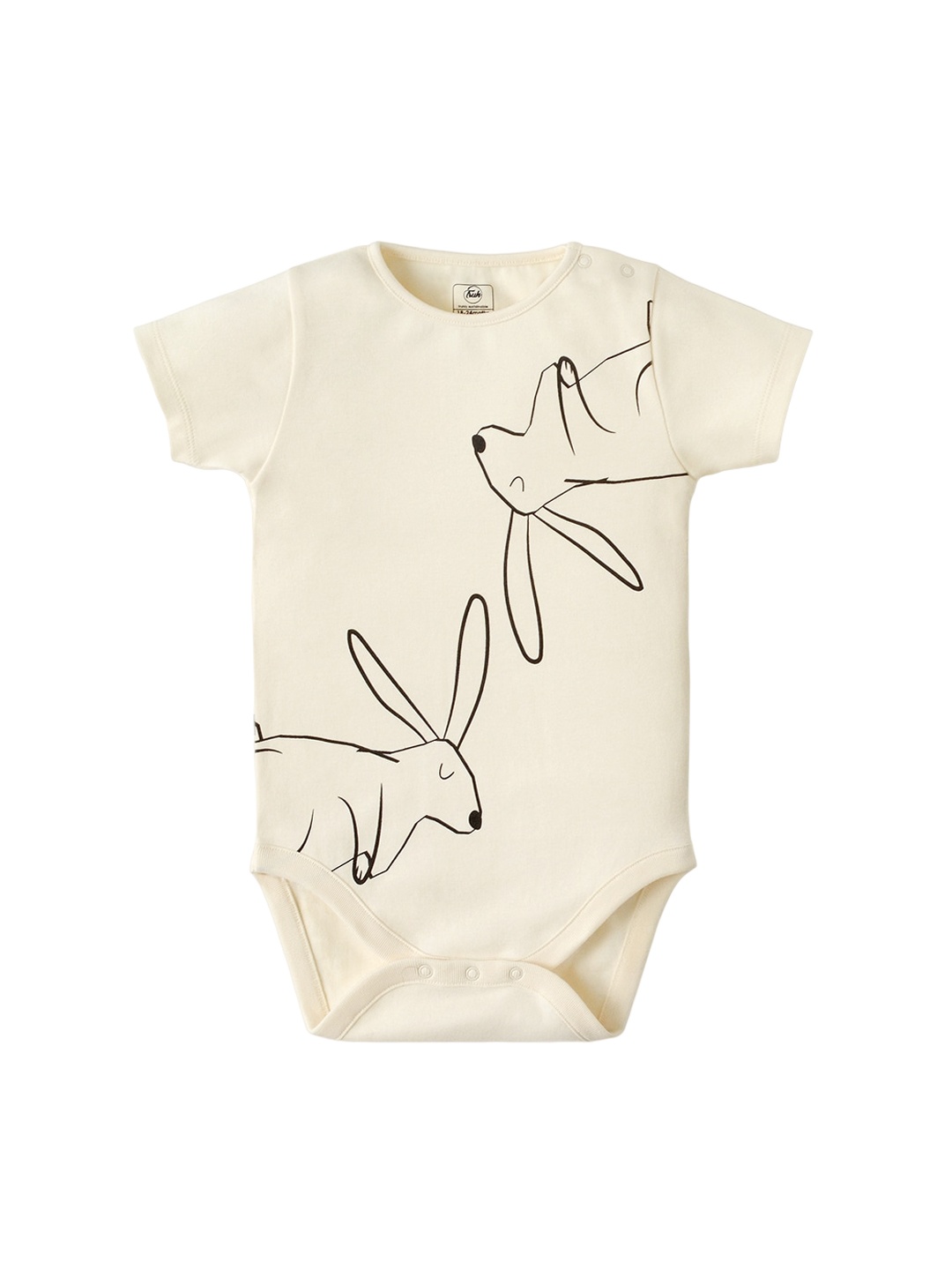 

INCLUD Infants Printed Pure Cotton Bodysuit, Beige