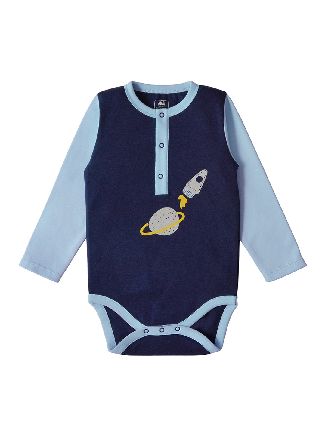 

INCLUD Infants Printed Pure Cotton Bodysuit, Navy blue