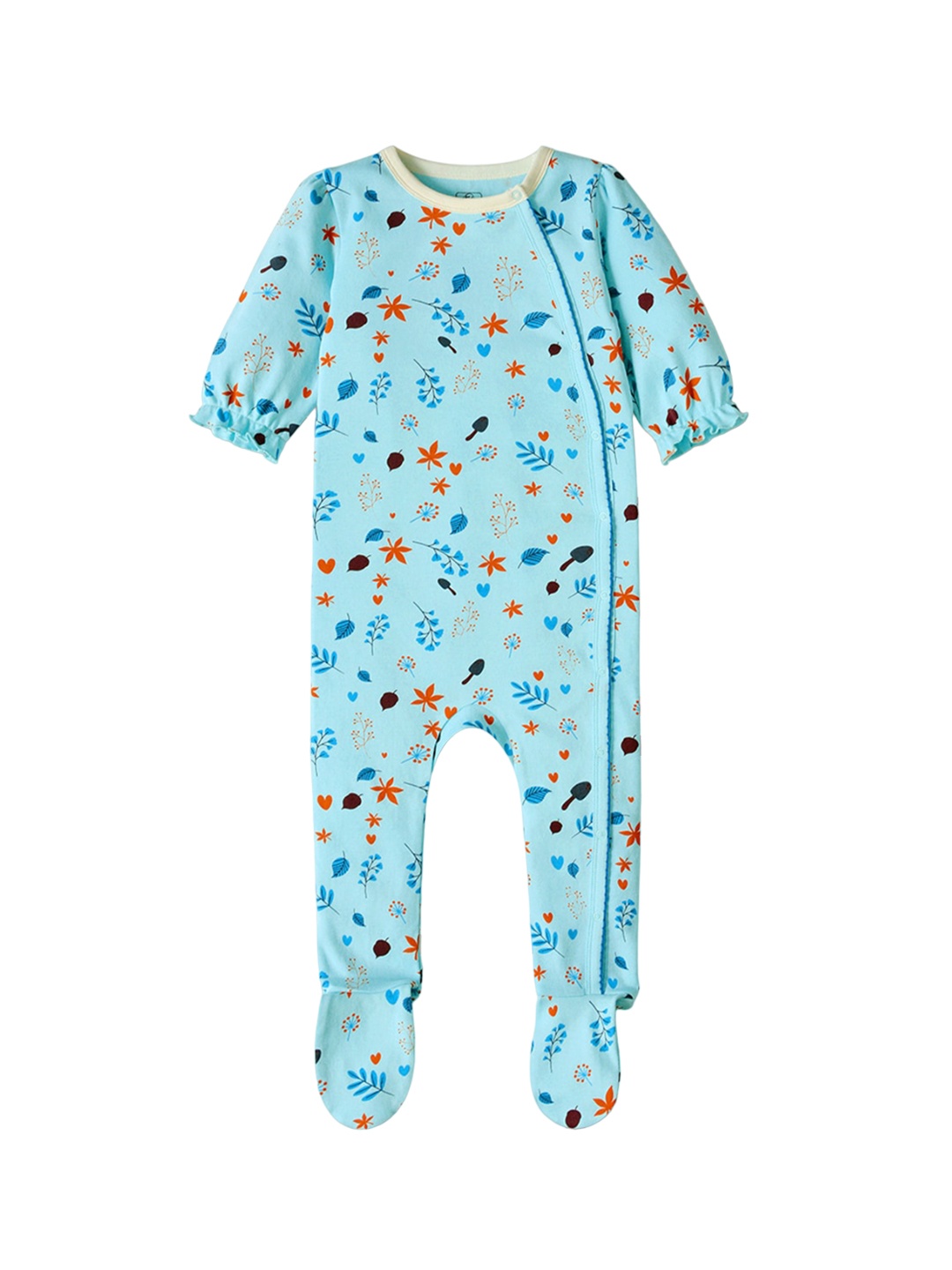 

INCLUD Infants Printed Pure Cotton Sleepsuit, Blue