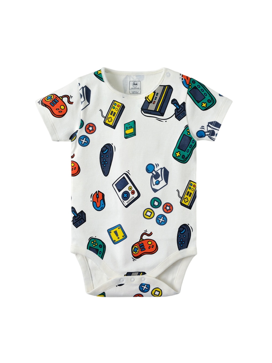 

INCLUD Infants Printed Pure Cotton Bodysuit, White