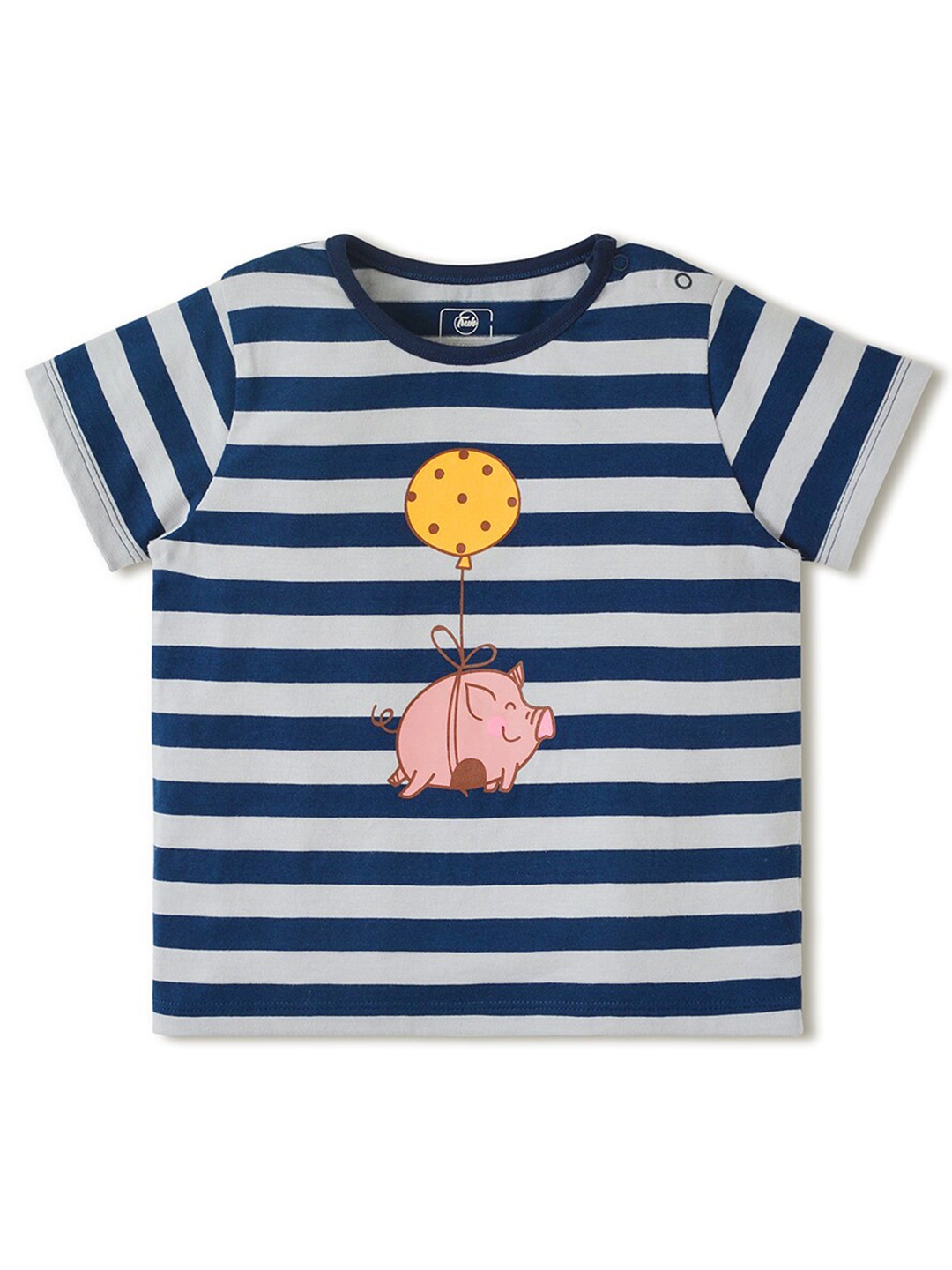 

INCLUD Infant Boys Striped Pure Cotton T-shirt, Navy blue
