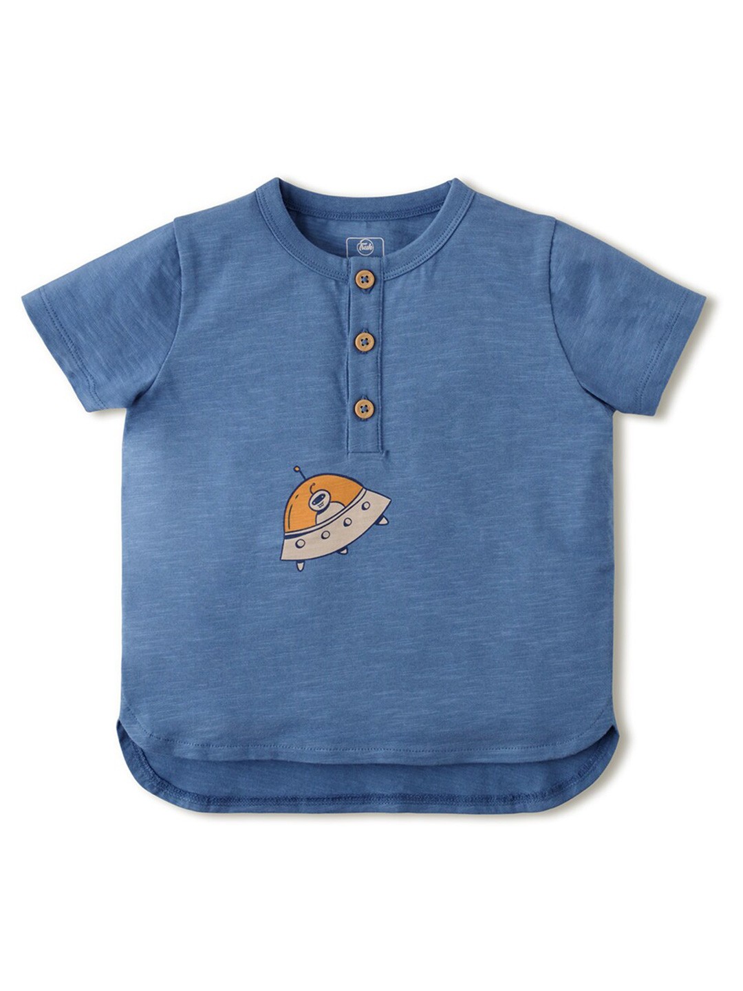 

INCLUD Infant Boys Henley Neck Pure Cotton T-shirt, Blue