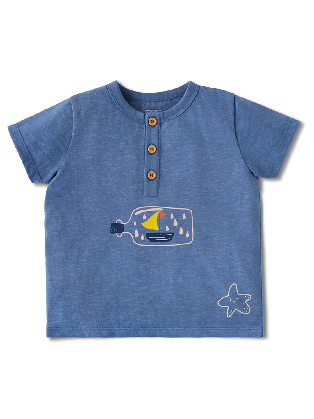 

INCLUD Infant Boys Graphic Printed Pure Cotton T-shirt, Blue