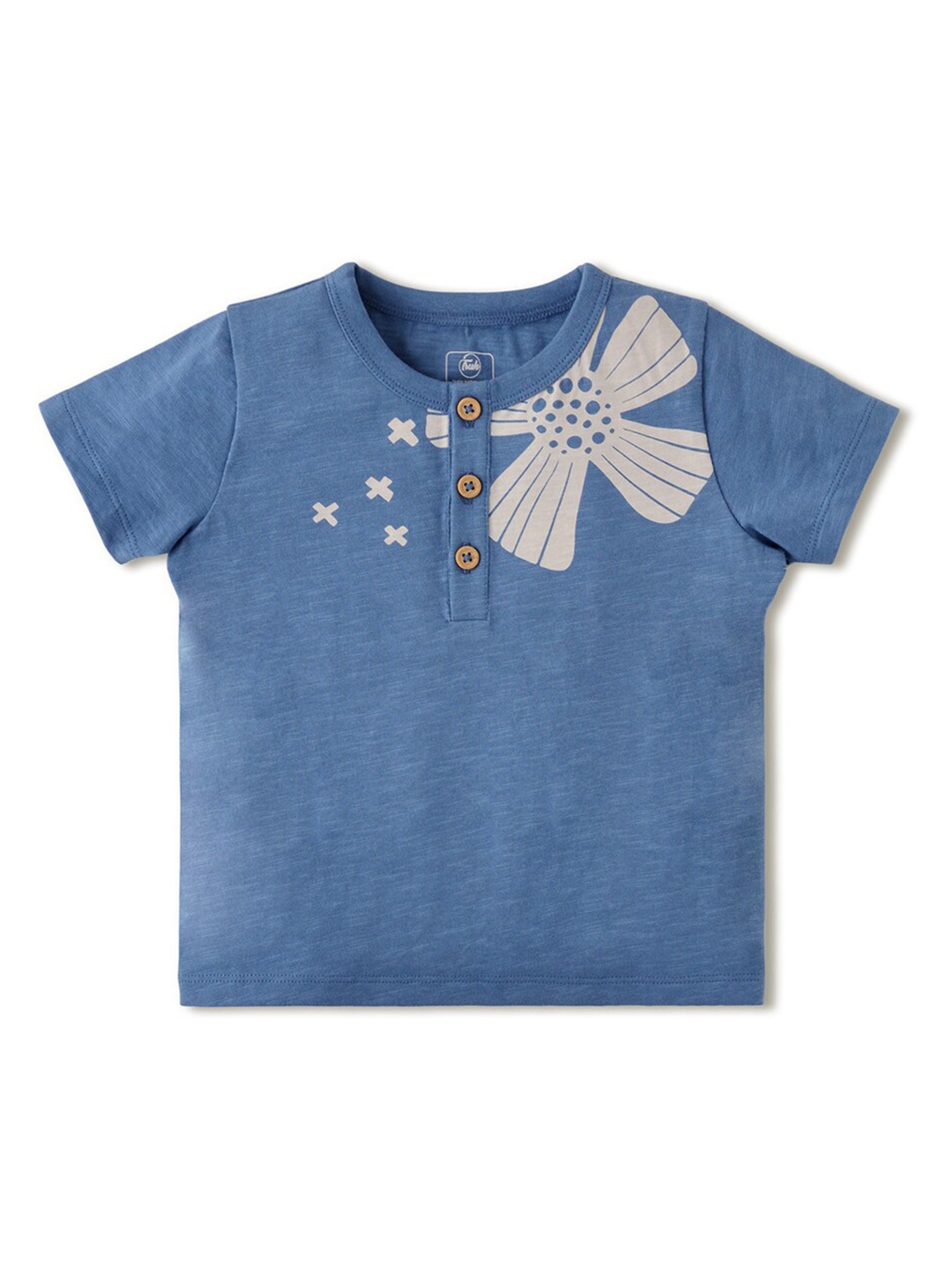 

INCLUD Infant Boys Floral Printed Pure Cotton T-shirt, Blue