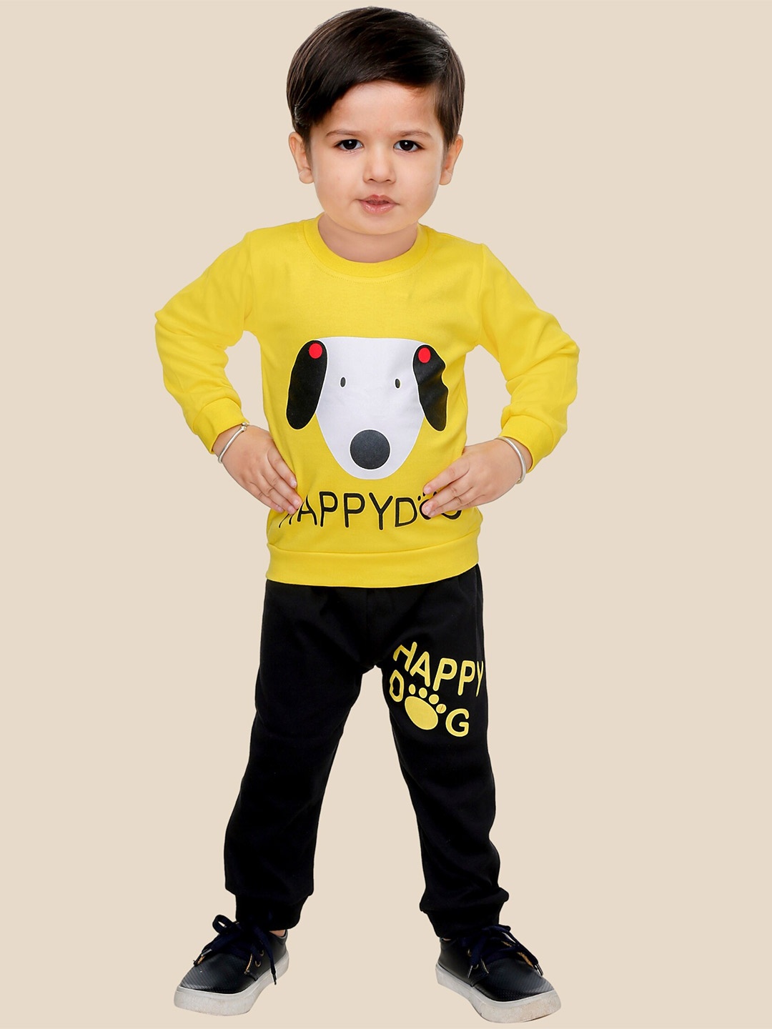 

BAESD Boys Printed Sweatshirt With Trouser, Yellow