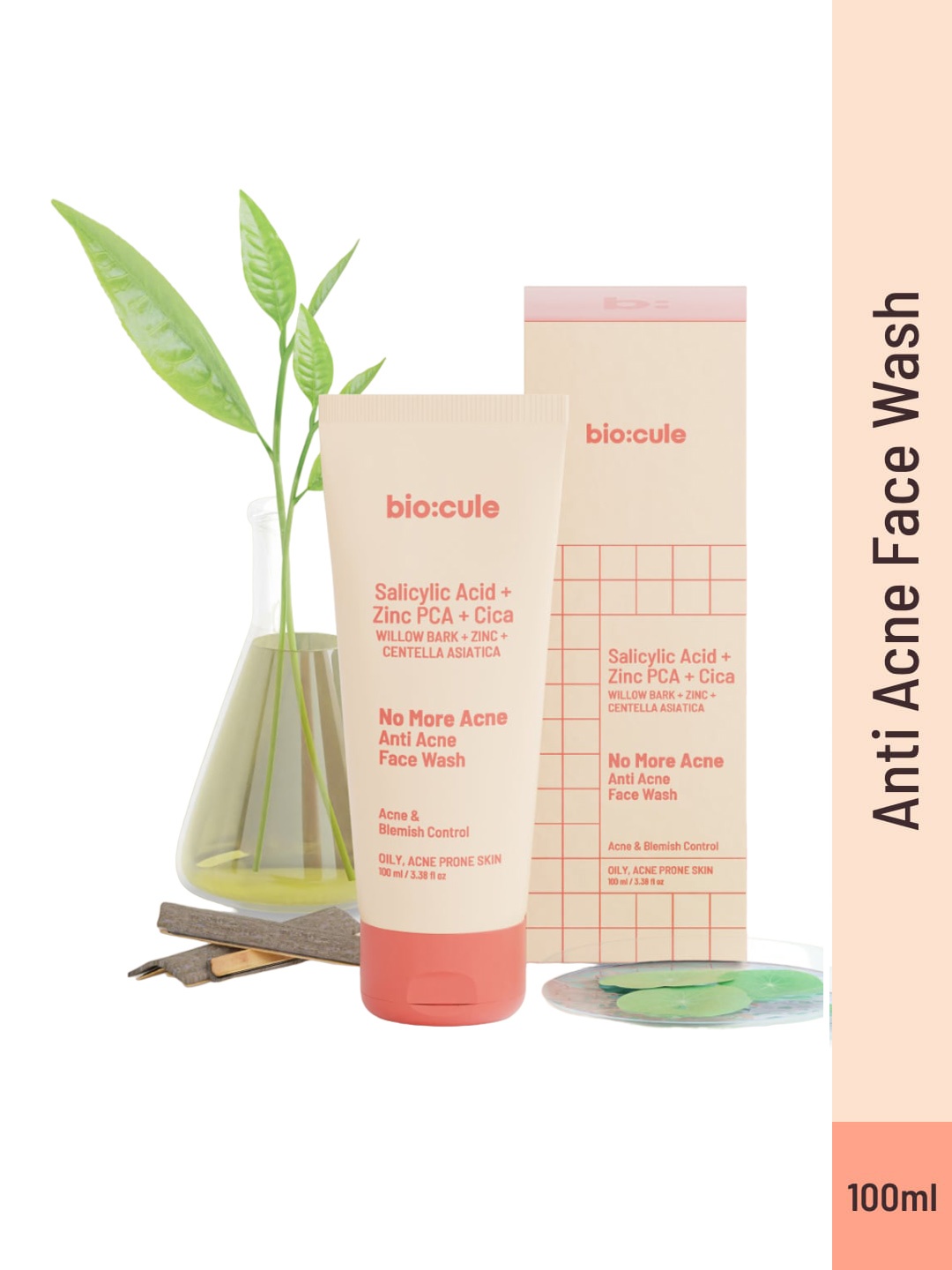 

biocule No More Anti Acne Face Wash - 100ml, Transparent