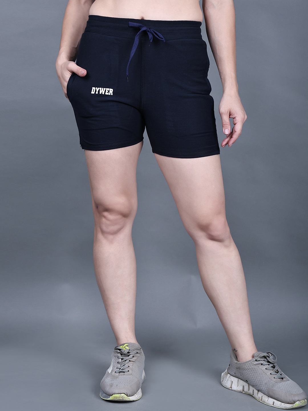 

BAESD Girls Mid-Rise Cotton Sports Shorts, Navy blue