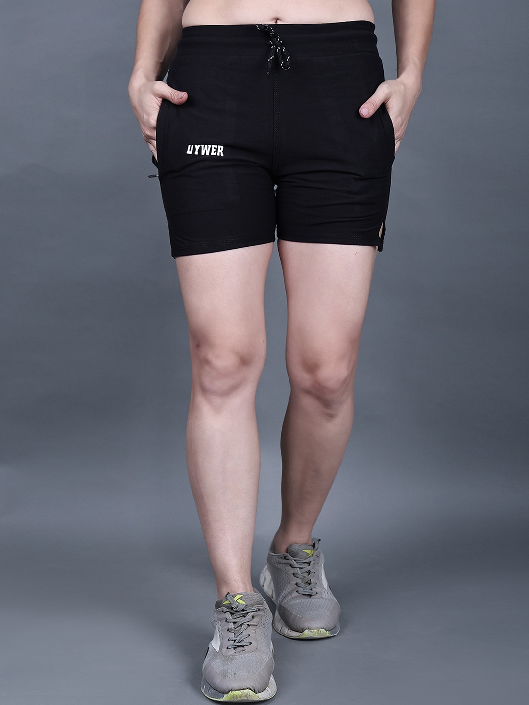 

BAESD Girls Mid-Rise Cotton Sports Shorts, Black