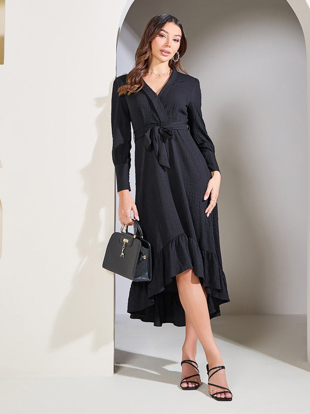 

Styli A-Line Midi Dress, Black