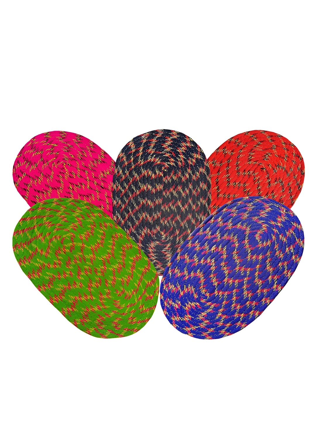 

Supreme Home Collective Blue & Green 5 Pcs Cotton Doormats Softness & Comfort