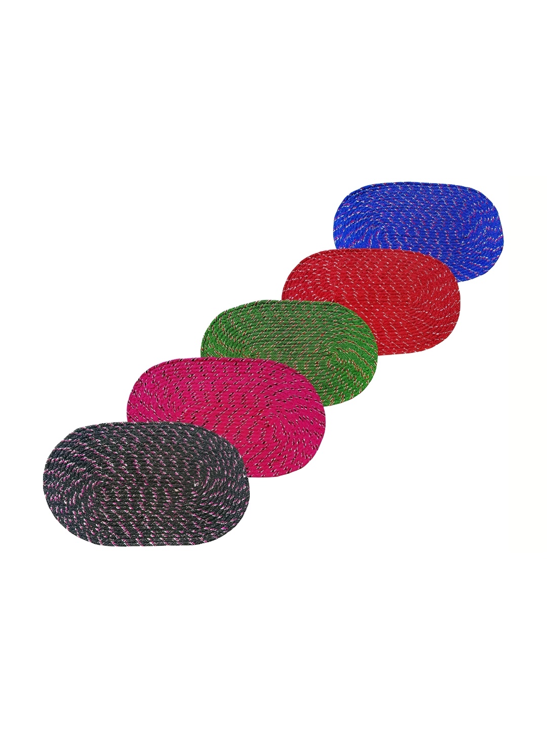 Supreme Home Collective Blue & Black 5Pcs Cotton Doormats Softness & Comfort