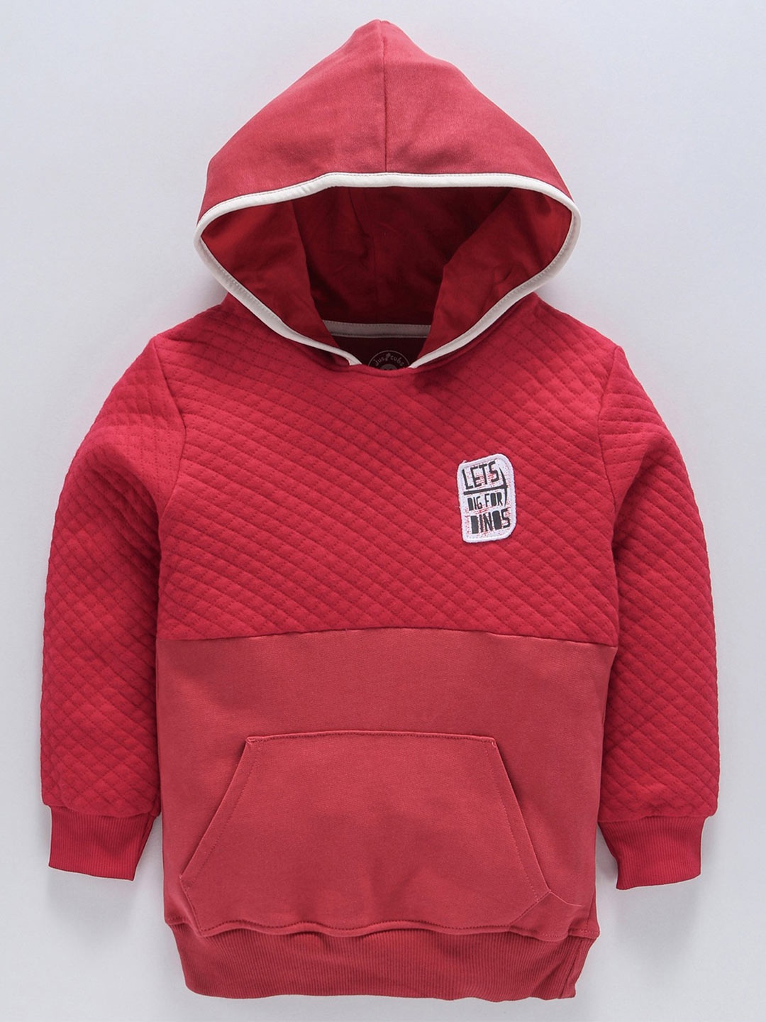 

JusCubs Boys Self Designed Hooded Cotton Pullover, Red