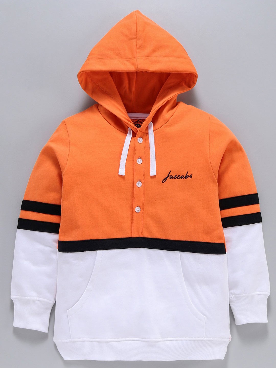 

JusCubs Boys Colourblocked Hooded Cotton Sweatshirt, Orange
